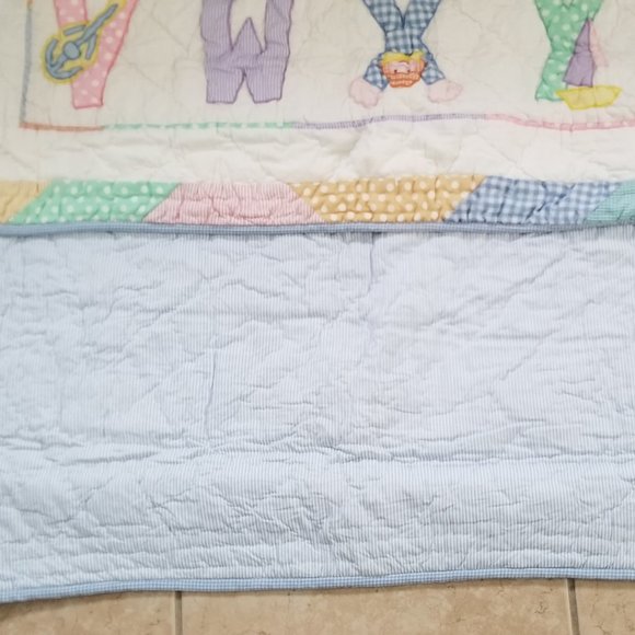 RARE KIDSLINE CLASSIC ALPHABET STRIPE BABY NURSERY CRIB COMFORTER QUILT THROW - Picture 8 of 11
